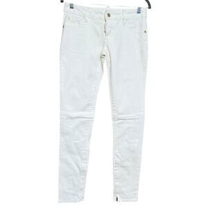 DSQUARED White Jeans Gold Buttons Closure Size 38 Cotton Blend Stretchy